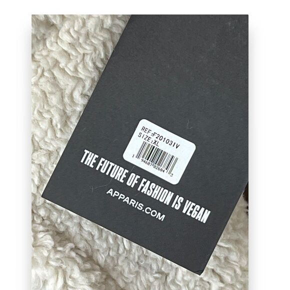 $415 Apparis Women's Ivory Faux Sherling Dble Breasted Sherpa Coat Jacket Sz XL - Picture 8 of 9